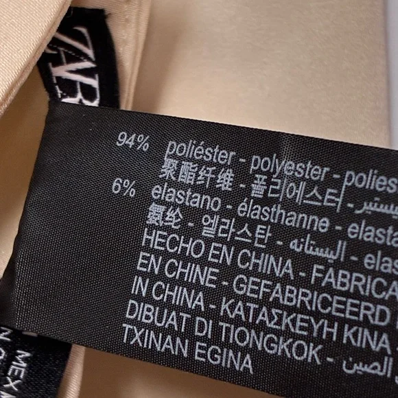 NWT. Zara Cream Satin Effect Fingerless Gloves with Self Lined Buttons. - Picture 11 of 13